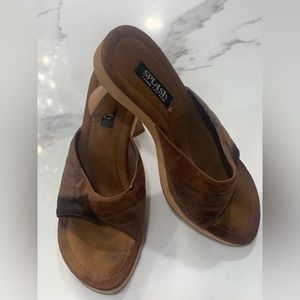 Splash 70’s‎ Patchwork Mules. Size 6